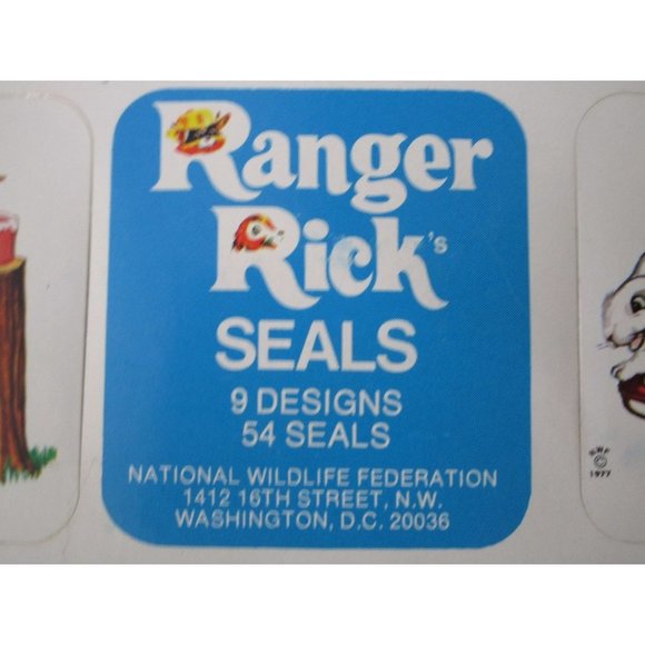 Ranger Rick and Friends 32 Stickers 1977 National Wildlife Federation Bowed GUC - Picture 2 of 15